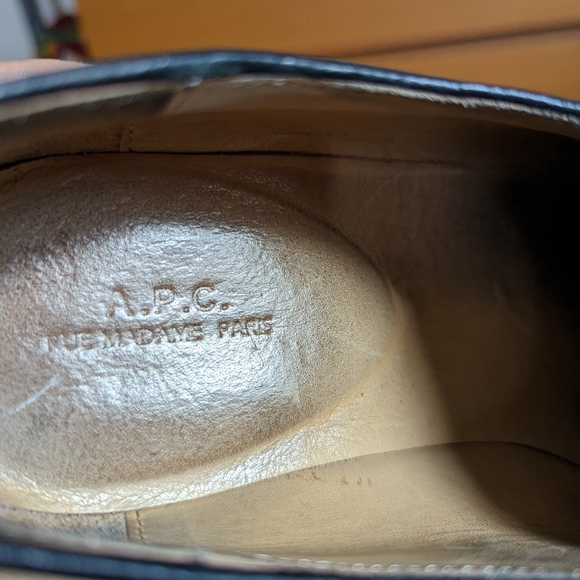 APC Derby calfskin leather crepe sole shoe men 8 US 41 EU - Picture 6 of 8